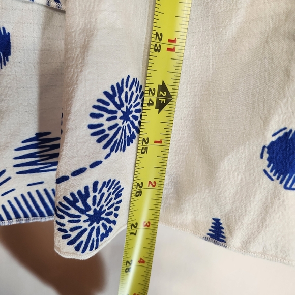 Faeriesty Strapless Blue and White Floral Dress XL Ruffled Mini With Tiers - Picture 6 of 10